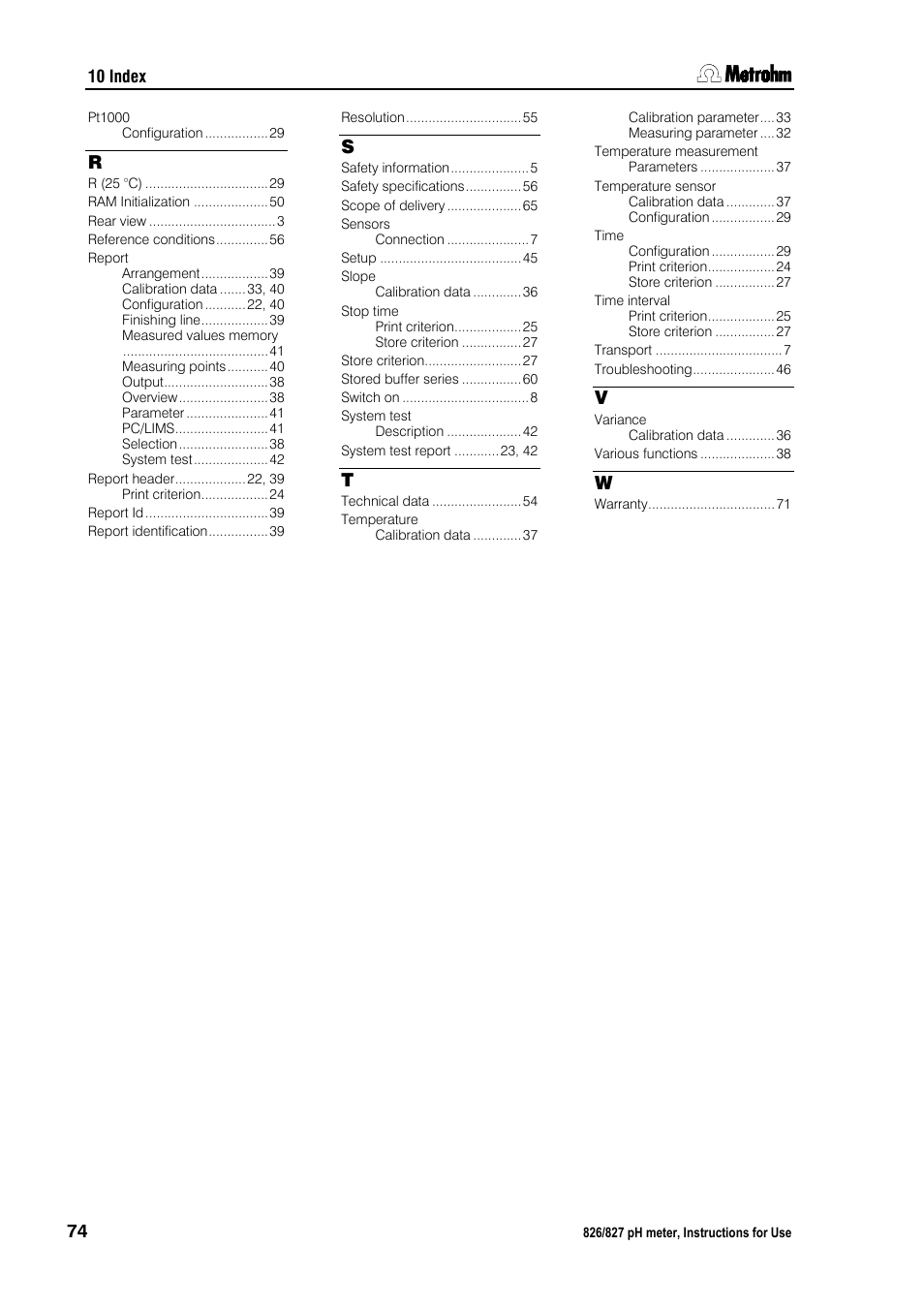 Metrohm 827 pH lab User Manual | Page 82 / 82