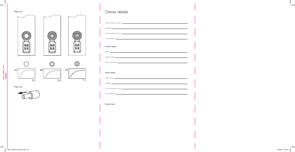 Owner details, Trim fold fold | Bowers & Wilkins CM9 User Manual | Page 3 / 45