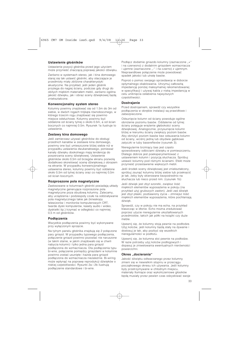 Bowers & Wilkins CM9 User Manual | Page 36 / 45
