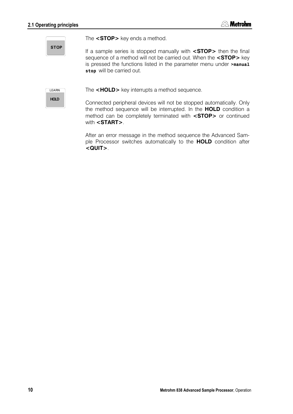 Metrohm 838 Advanced Sample Processor Manual User Manual | Page 18 / 101