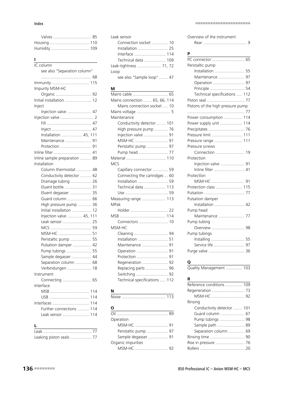 Metrohm 850 Professional IC Anion MSM-HC MCS User Manual | Page 146 / 147