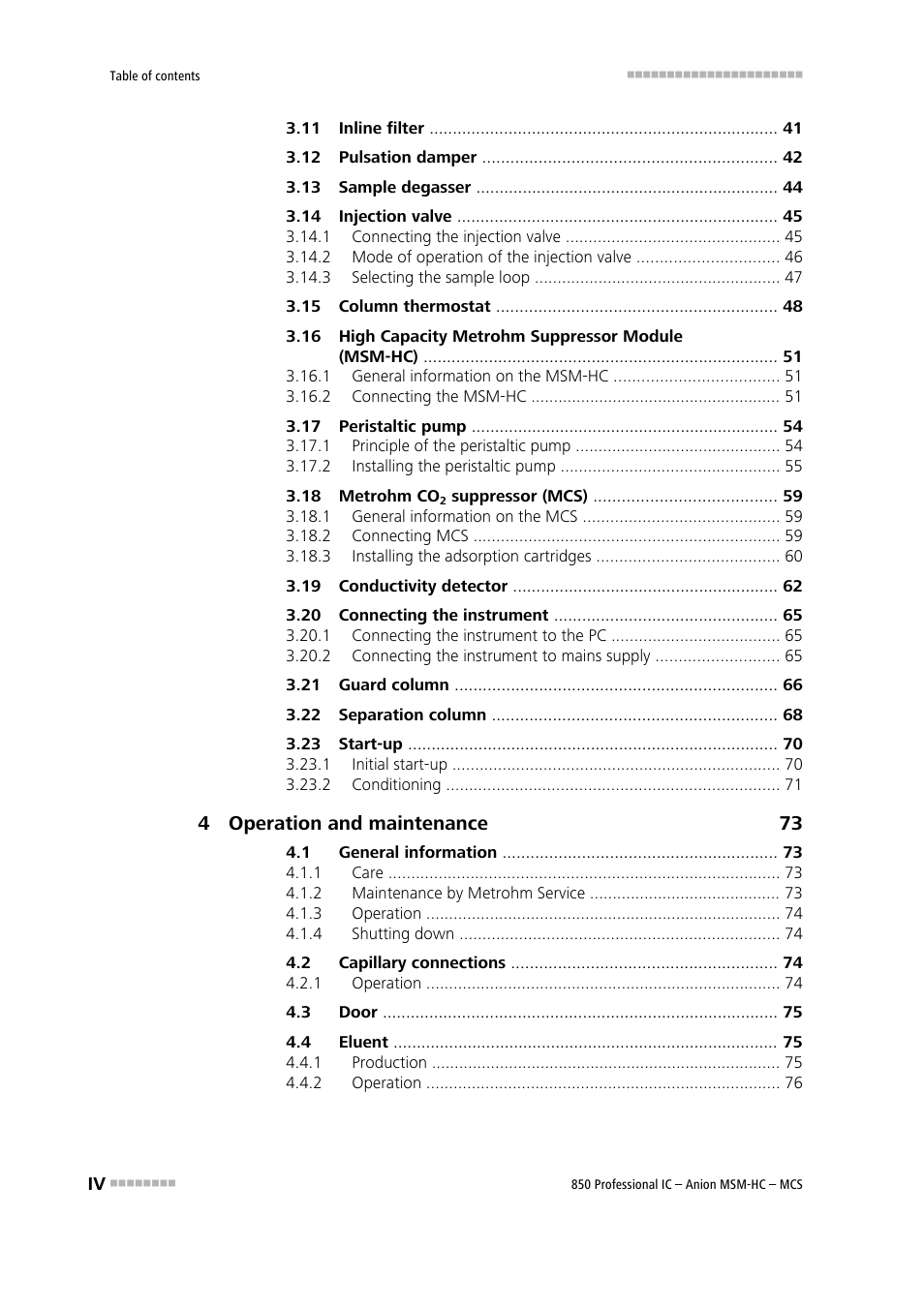 Metrohm 850 Professional IC Anion MSM-HC MCS User Manual | Page 6 / 147