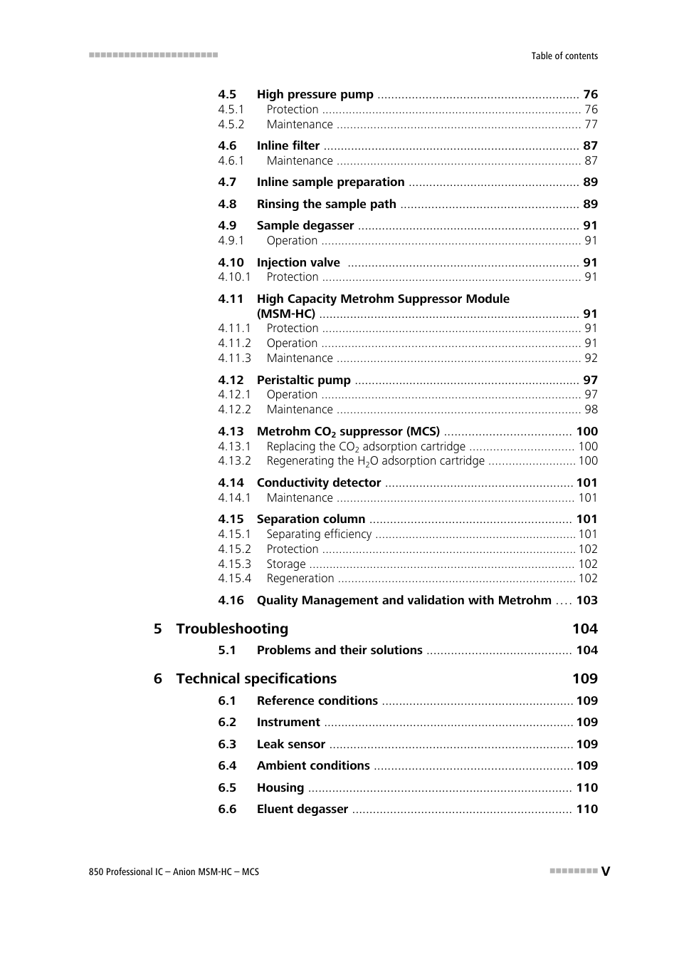 Metrohm 850 Professional IC Anion MSM-HC MCS User Manual | Page 7 / 147