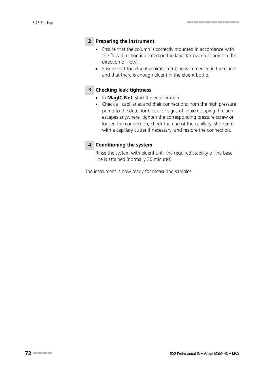 Metrohm 850 Professional IC Anion MSM-HC MCS User Manual | Page 82 / 147