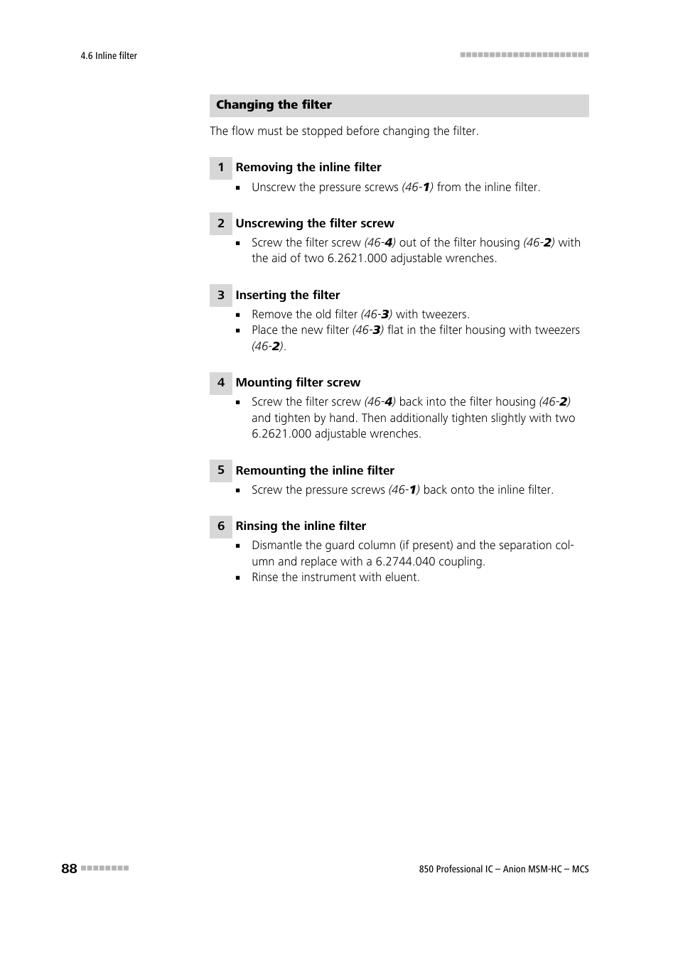 Metrohm 850 Professional IC Anion MSM-HC MCS User Manual | Page 98 / 147