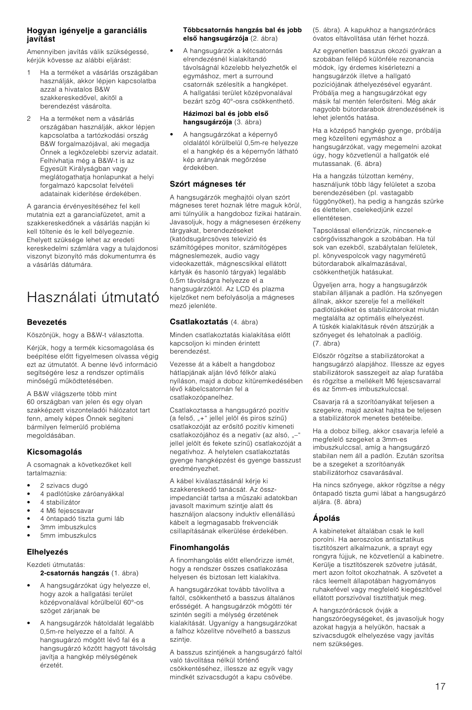 Használati útmutató | Bowers & Wilkins XT4 User Manual | Page 20 / 26