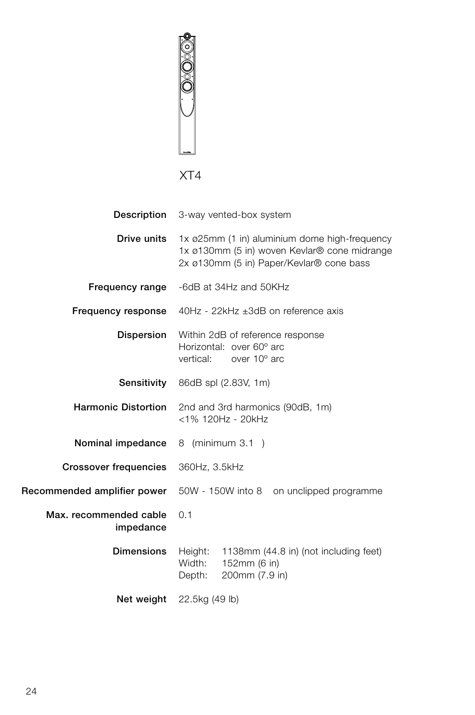 Bowers & Wilkins XT4 User Manual | Page 25 / 26