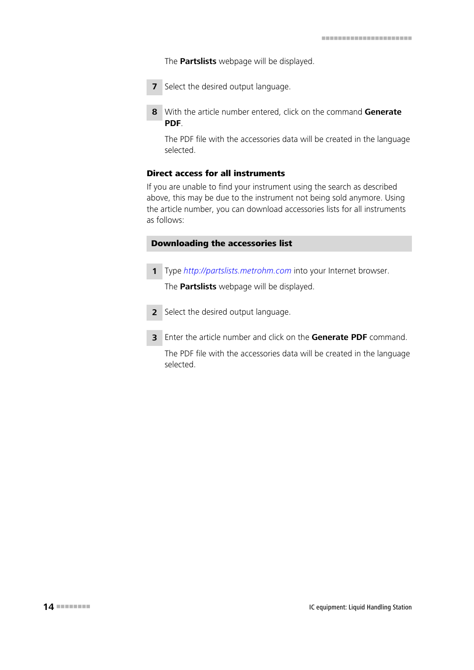 Metrohm Liquid Handling Station User Manual | Page 20 / 21