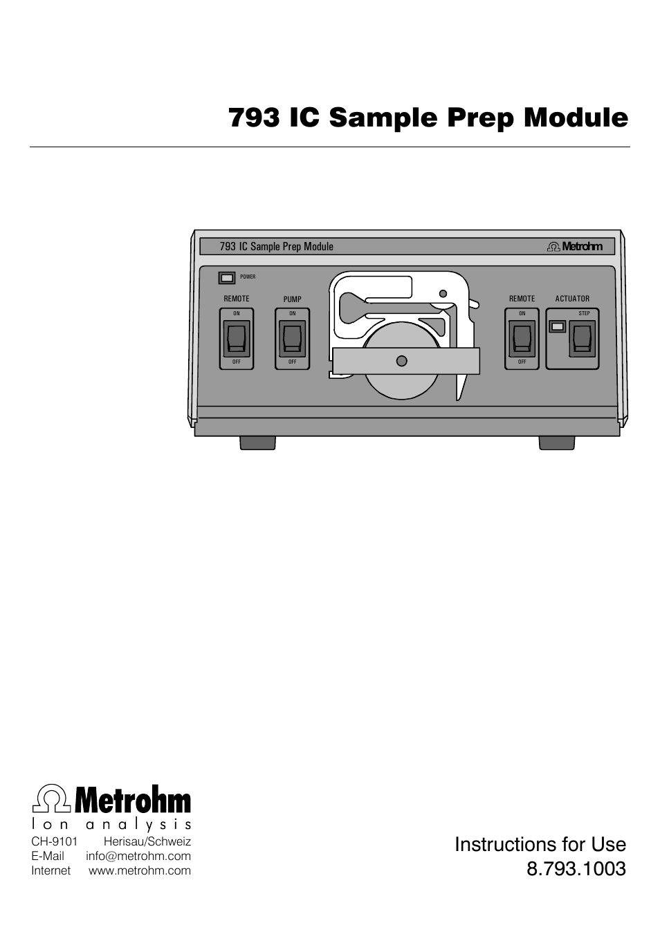 Metrohm 793 IC Sample Preparation Module User Manual | 50 pages