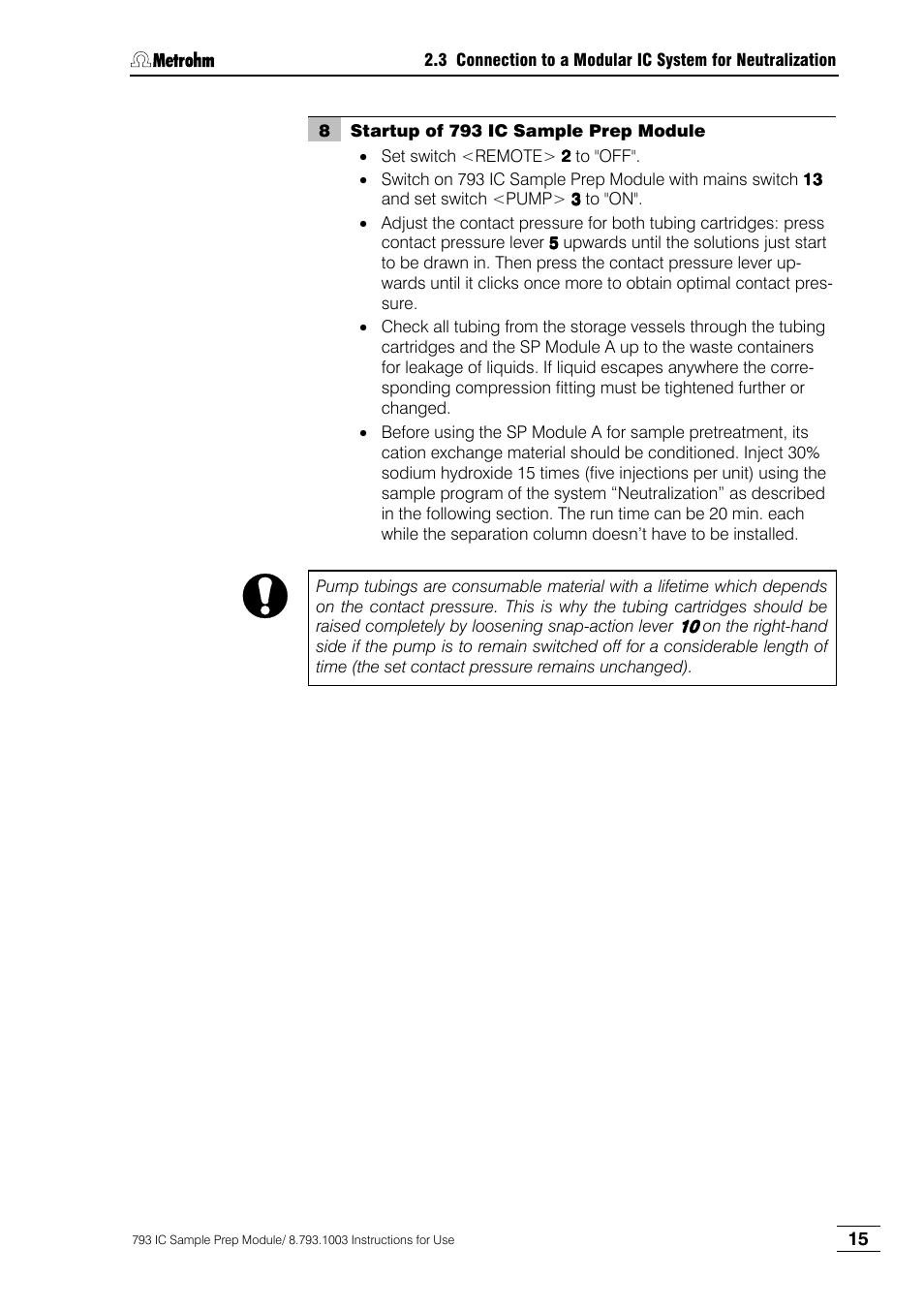 Metrohm 793 IC Sample Preparation Module User Manual | Page 19 / 50