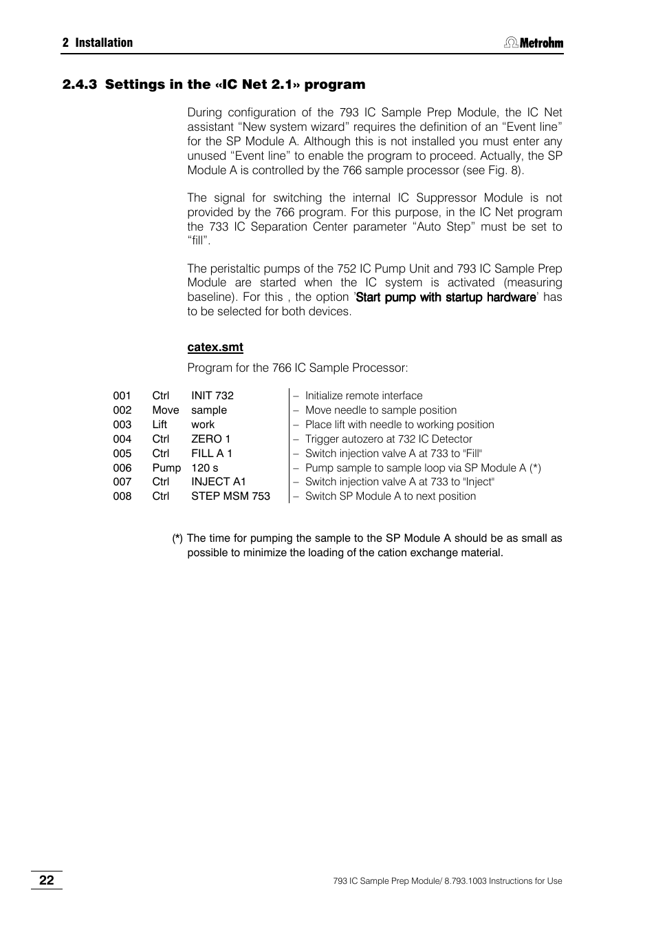 3 settings in the «ic net 2.1» program | Metrohm 793 IC Sample Preparation Module User Manual | Page 26 / 50