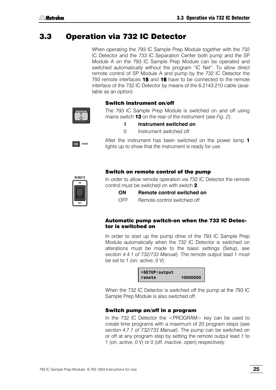 3 operation via 732 ic detector | Metrohm 793 IC Sample Preparation Module User Manual | Page 29 / 50
