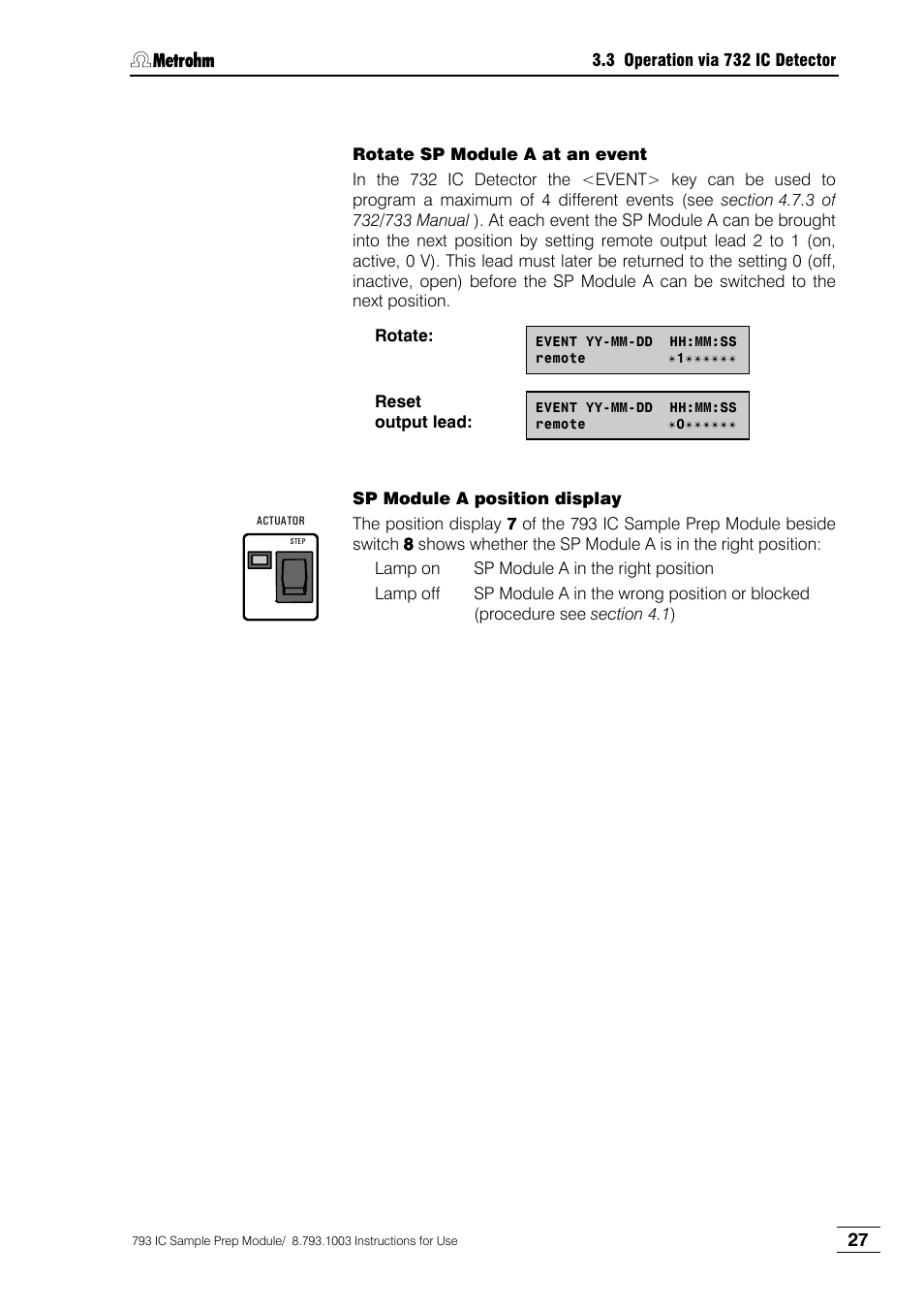 Metrohm 793 IC Sample Preparation Module User Manual | Page 31 / 50