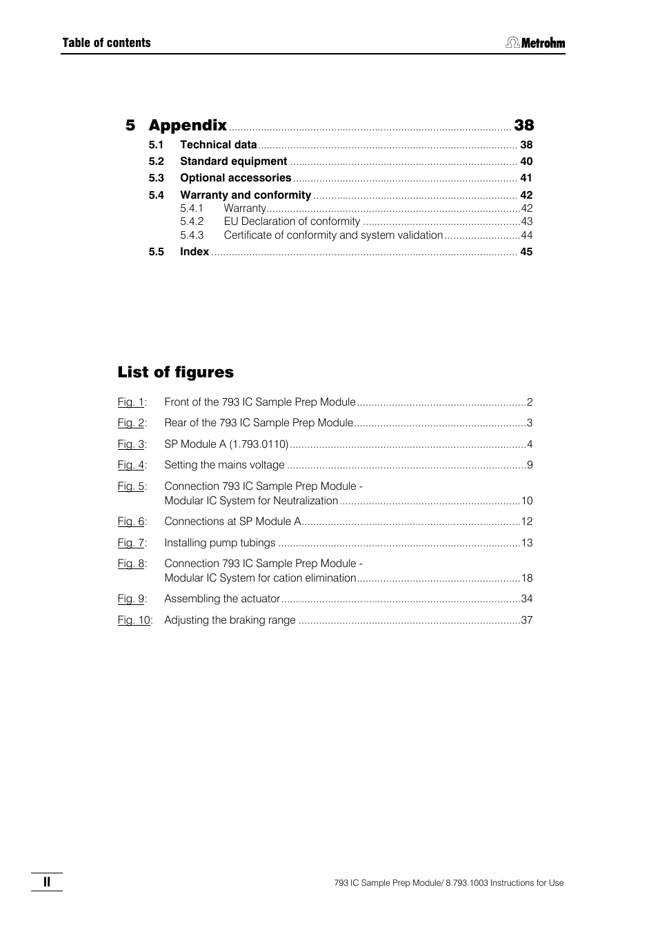 5 appendix, List of figures | Metrohm 793 IC Sample Preparation Module User Manual | Page 4 / 50