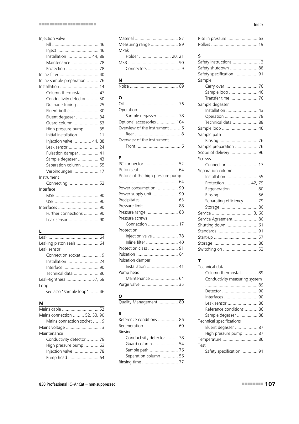 Metrohm 850 Professional IC AnCat Nonsuppressed User Manual | Page 117 / 118