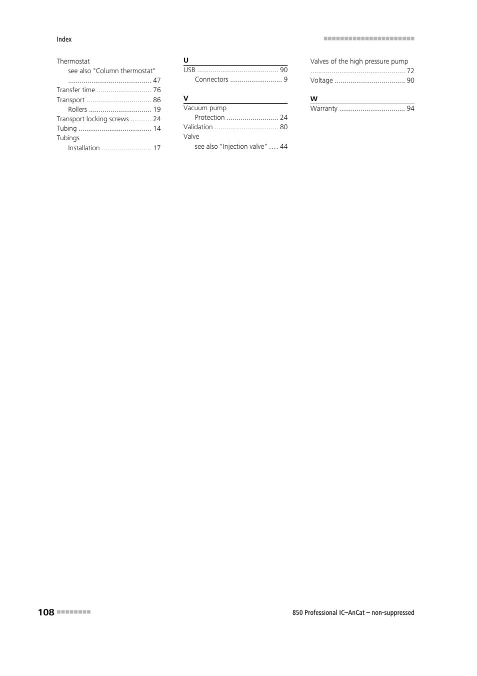 Metrohm 850 Professional IC AnCat Nonsuppressed User Manual | Page 118 / 118