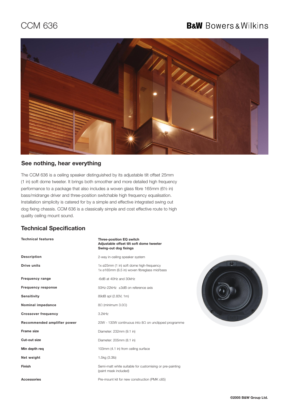 Bowers & Wilkins CCM 636 User Manual | 2 pages