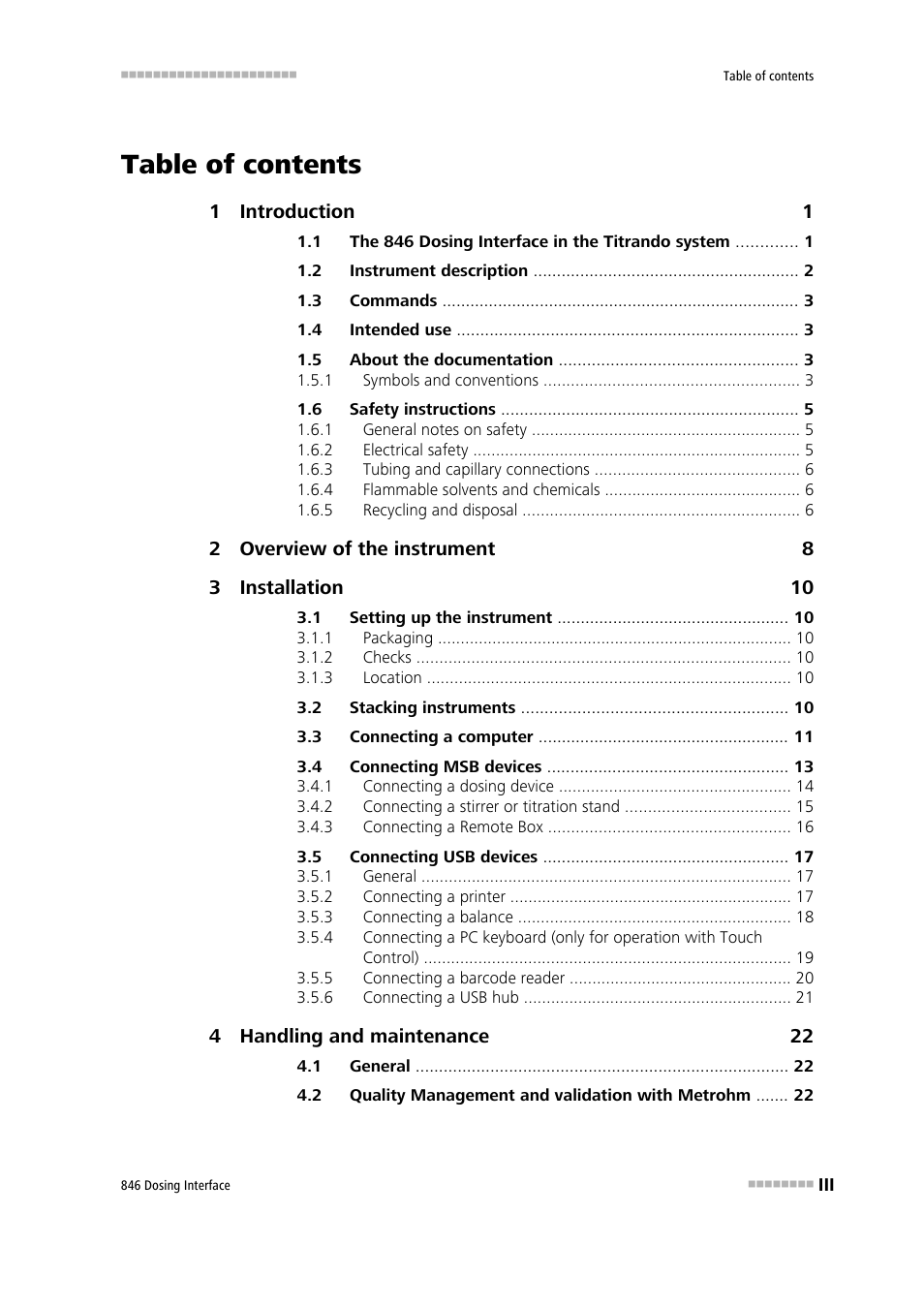 Metrohm 807 Dosing Unit User Manual | Page 5 / 43