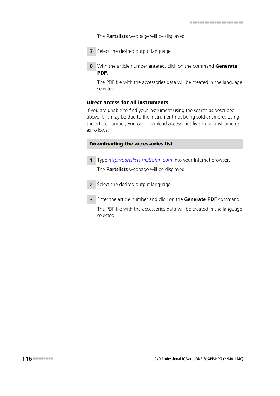 Metrohm 940 Professional IC Vario ONE/SeS/PP/HPG User Manual | Page 126 / 128