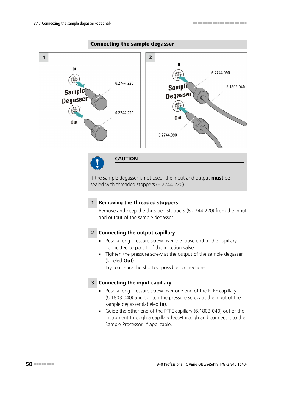 Metrohm 940 Professional IC Vario ONE/SeS/PP/HPG User Manual | Page 60 / 128