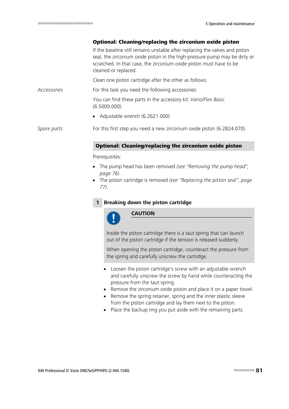 Metrohm 940 Professional IC Vario ONE/SeS/PP/HPG User Manual | Page 91 / 128