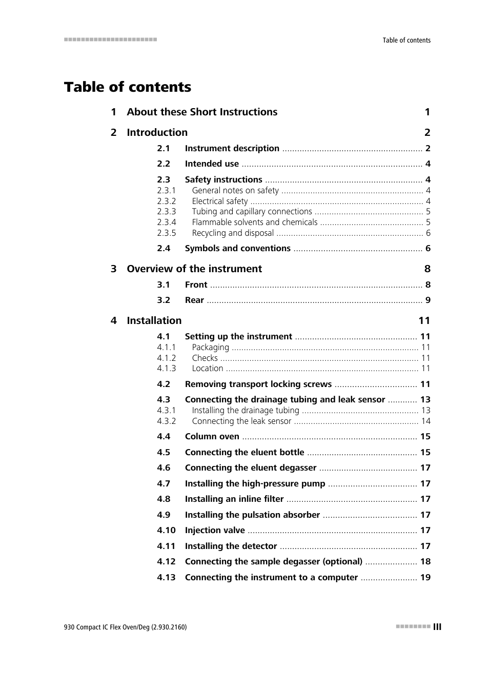 Metrohm 930 Compact IC Flex Oven/Deg User Manual | Page 5 / 42