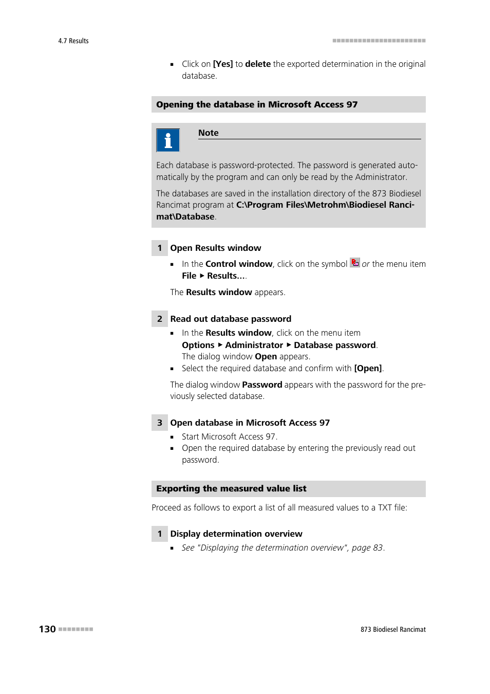 Metrohm 873 Biodiesel Rancimat Manual User Manual | Page 138 / 192