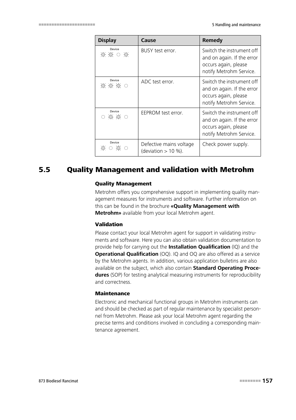 5 quality management and validation with metrohm, Quality management and validation with metrohm | Metrohm 873 Biodiesel Rancimat Manual User Manual | Page 165 / 192