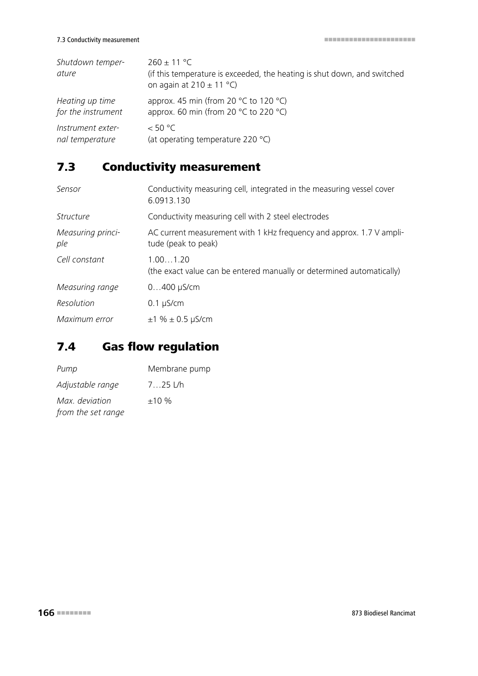 3 conductivity measurement, 4 gas flow regulation, Conductivity measurement | Gas flow regulation | Metrohm 873 Biodiesel Rancimat Manual User Manual | Page 174 / 192