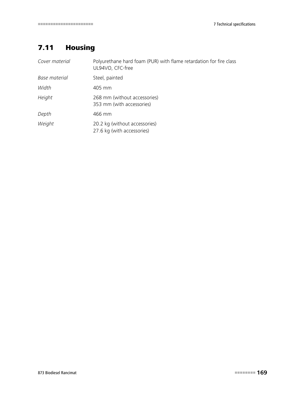 11 housing | Metrohm 873 Biodiesel Rancimat Manual User Manual | Page 177 / 192