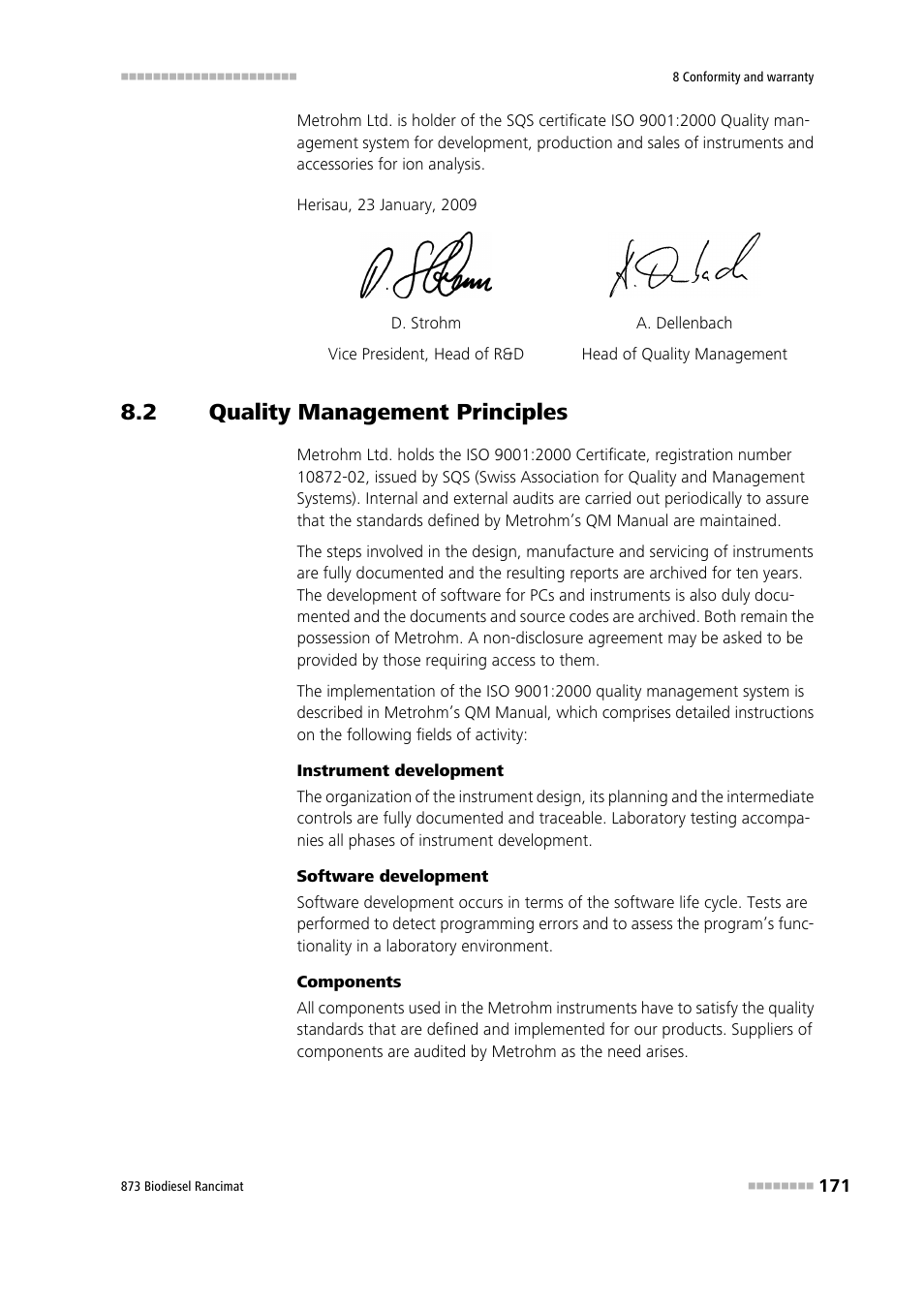 2 quality management principles, Quality management principles | Metrohm 873 Biodiesel Rancimat Manual User Manual | Page 179 / 192