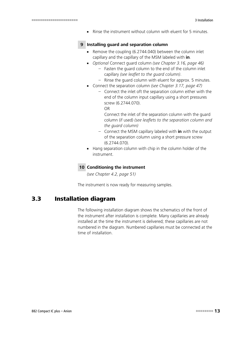 3 installation diagram, Installation diagram | Metrohm 882 Compact IC plus  – Anion User Manual | Page 23 / 118