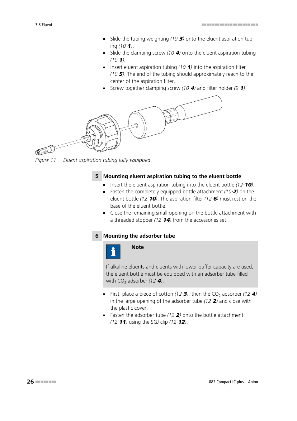 Figure 11, Eluent aspiration tubing fully equipped | Metrohm 882 Compact IC plus  – Anion User Manual | Page 36 / 118