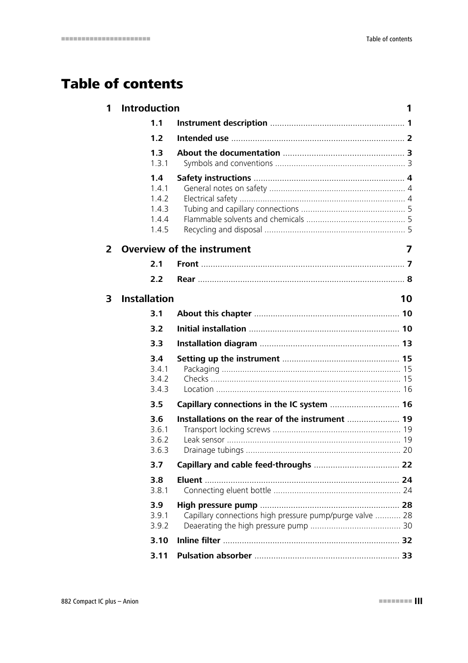 Metrohm 882 Compact IC plus  – Anion User Manual | Page 5 / 118