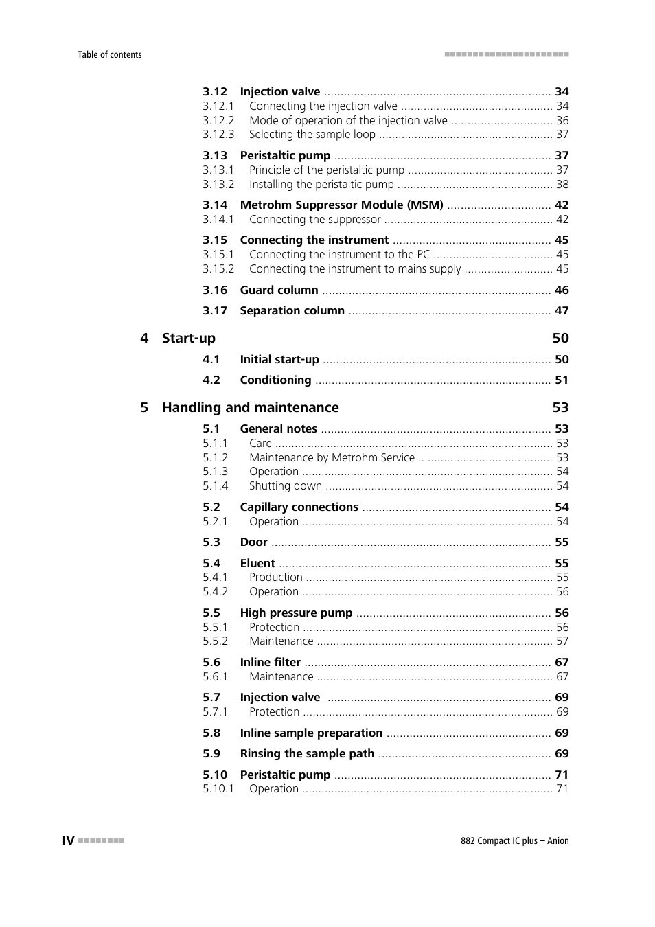 Metrohm 882 Compact IC plus  – Anion User Manual | Page 6 / 118