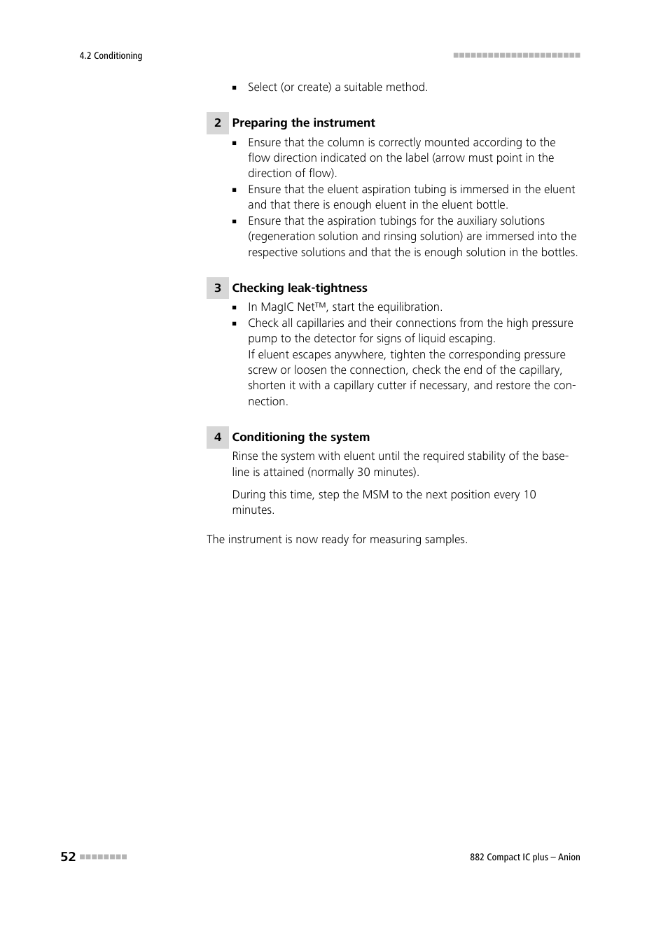 Metrohm 882 Compact IC plus  – Anion User Manual | Page 62 / 118