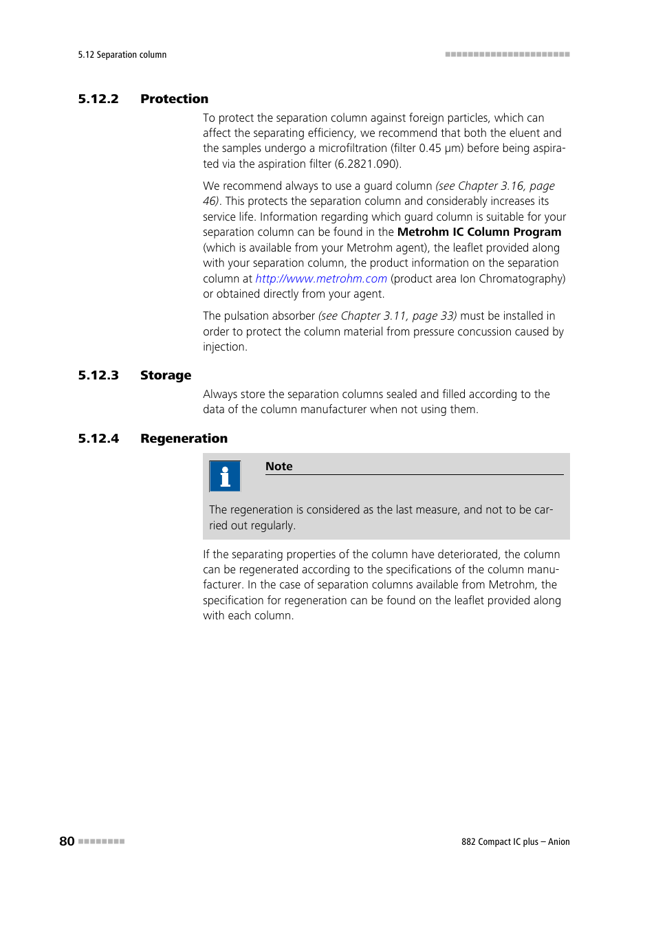 2 protection, 3 storage, 4 regeneration | Protection, Storage, Regeneration | Metrohm 882 Compact IC plus  – Anion User Manual | Page 90 / 118