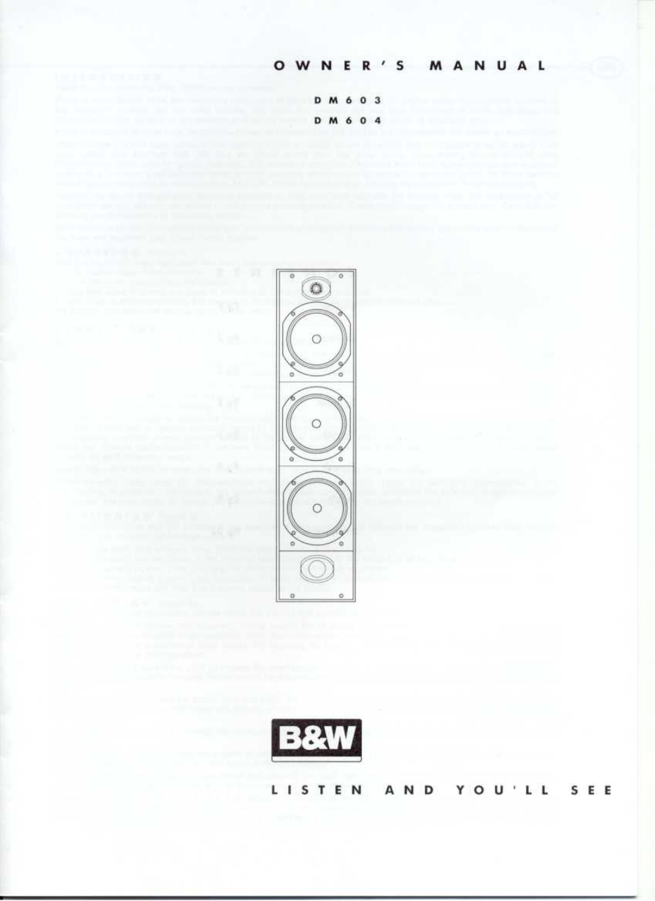 Bowers & Wilkins DM603 User Manual | 15 pages