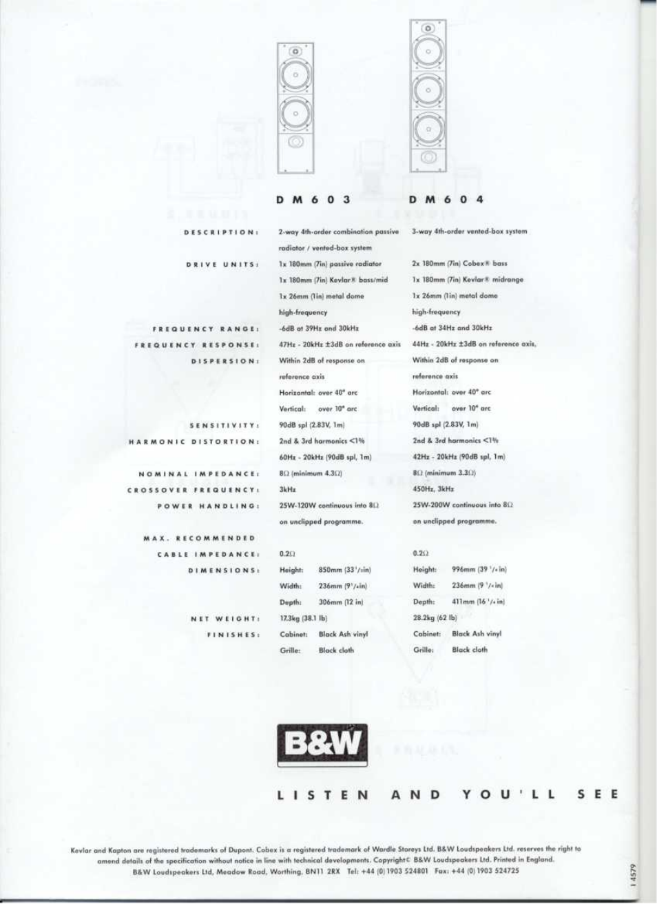 0 m 6 0 4 | Bowers & Wilkins DM603 User Manual | Page 15 / 15