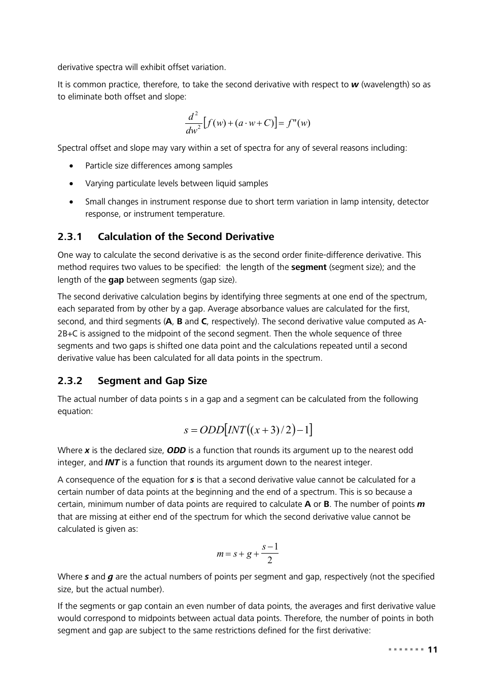 1 calculation of the second derivative, 2 segment and gap size, Calculation of the second derivative | Segment and gap size | Metrohm Vision – Theory User Manual | Page 13 / 27