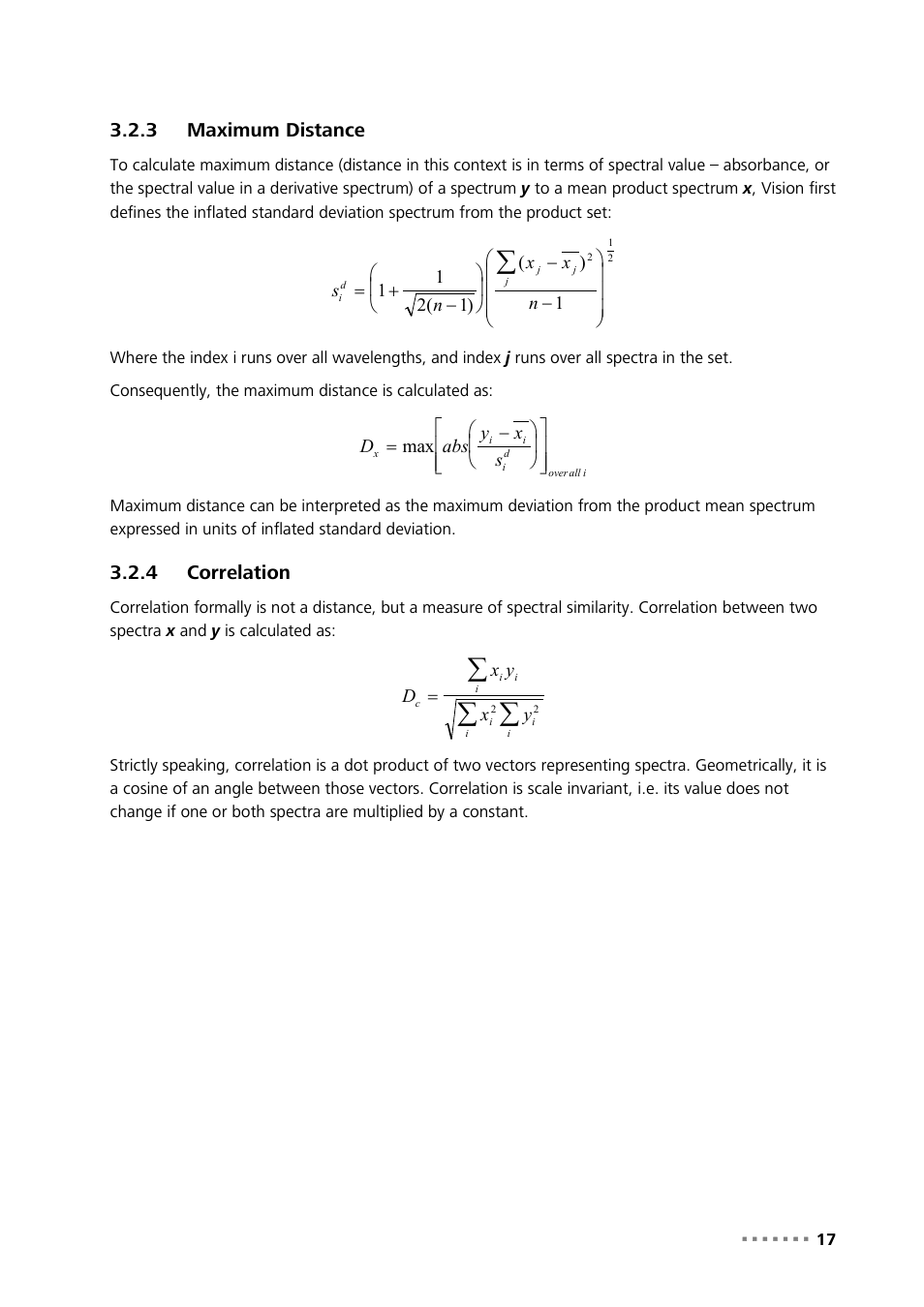 3 maximum distance, 4 correlation, Maximum distance | Correlation | Metrohm Vision – Theory User Manual | Page 19 / 27