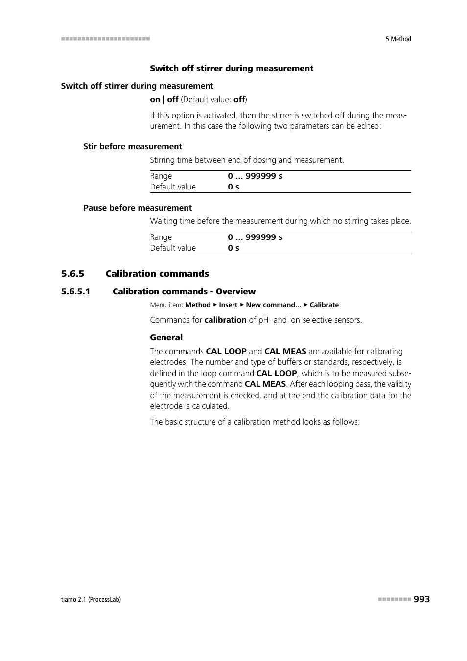 5 calibration commands, 1 calibration commands - overview, Calibration commands | Metrohm tiamo 2.1 (ProcessLab) User Manual | Page 1009 / 1602