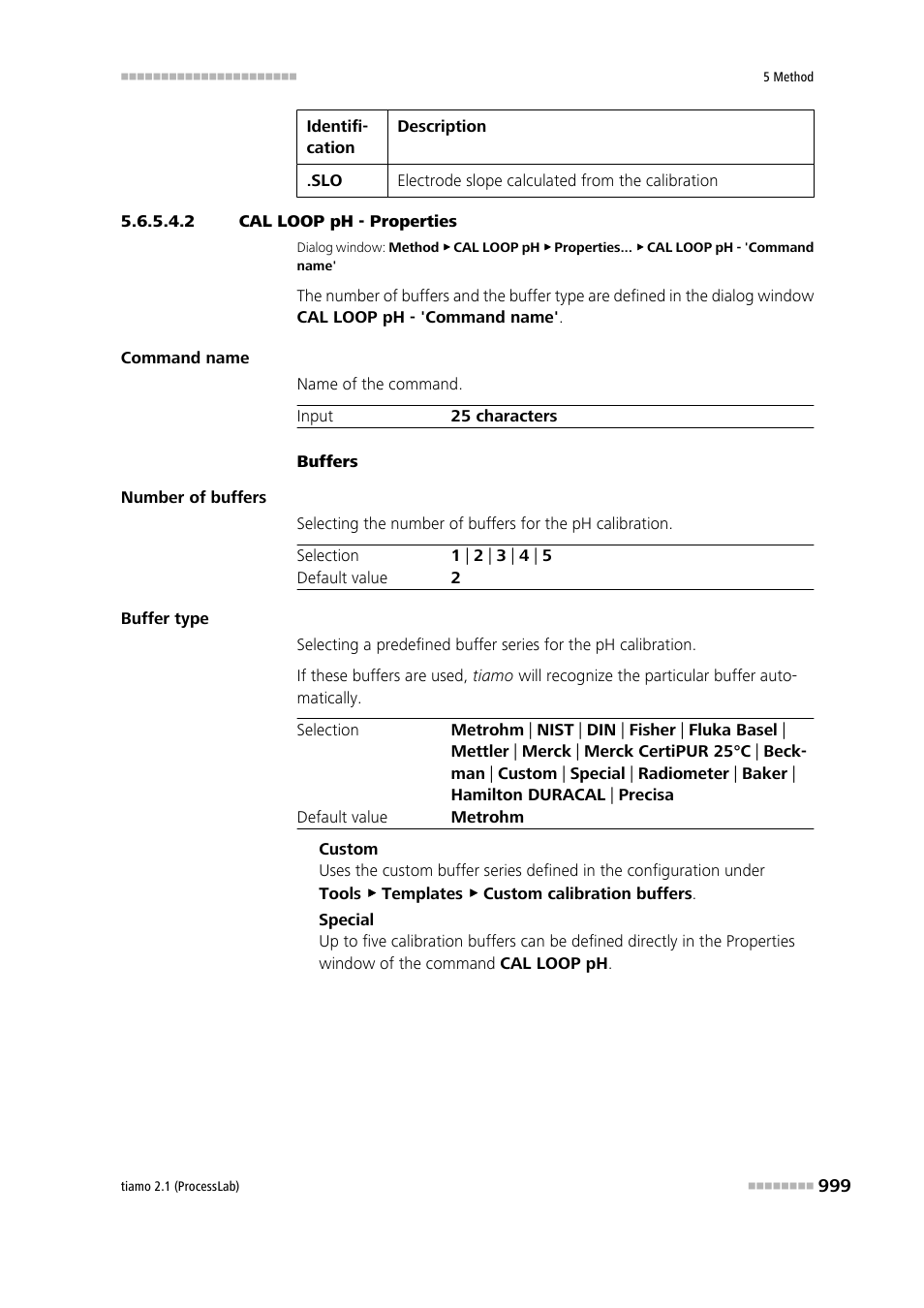 2 cal loop ph - properties | Metrohm tiamo 2.1 (ProcessLab) User Manual | Page 1015 / 1602