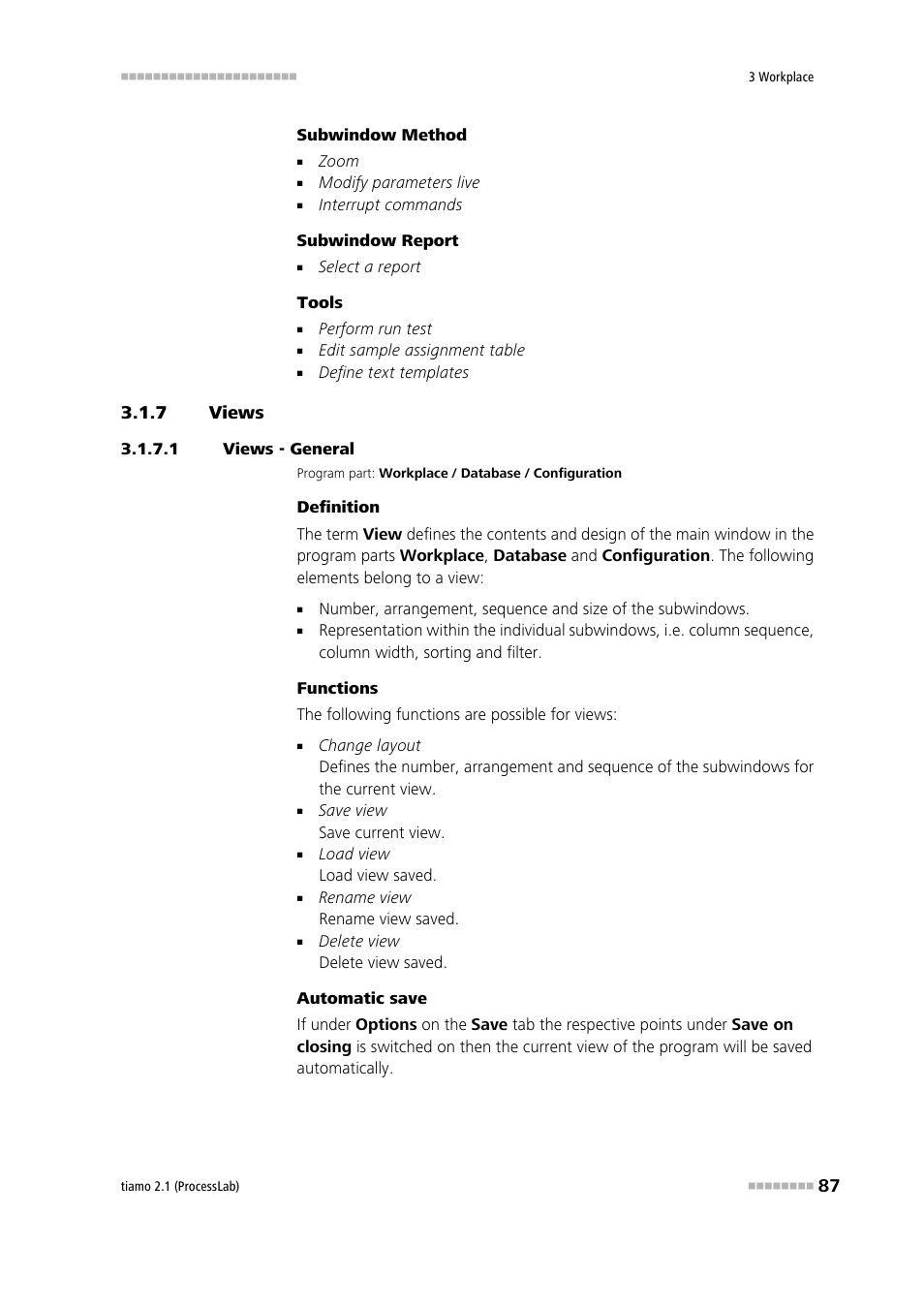 7 views, 1 views - general, Views | Views 9 | Metrohm tiamo 2.1 (ProcessLab) User Manual | Page 103 / 1602