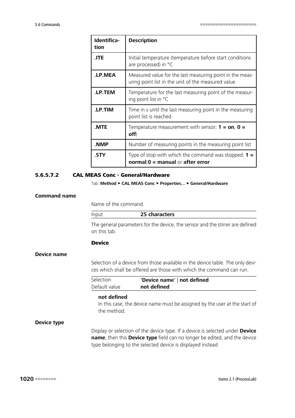 2 cal meas conc - general/hardware | Metrohm tiamo 2.1 (ProcessLab) User Manual | Page 1036 / 1602