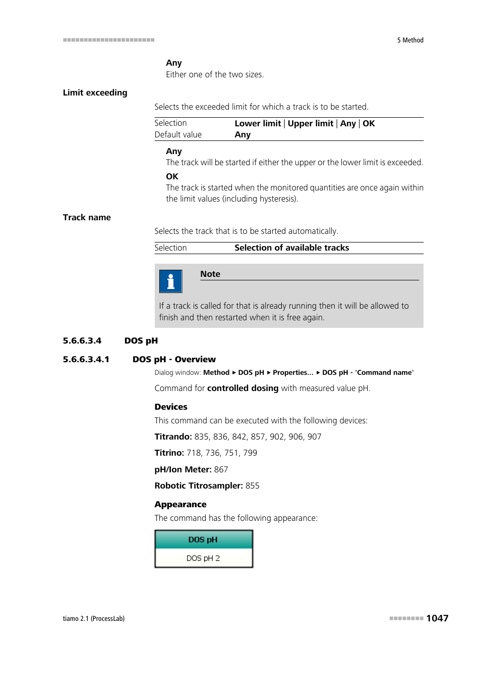 4 dos ph, 1 dos ph - overview, Dos ph | Metrohm tiamo 2.1 (ProcessLab) User Manual | Page 1063 / 1602