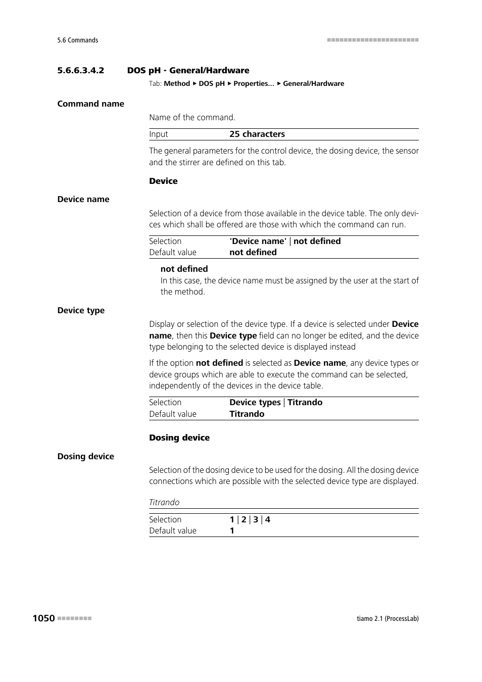 2 dos ph - general/hardware, General/hardware | Metrohm tiamo 2.1 (ProcessLab) User Manual | Page 1066 / 1602