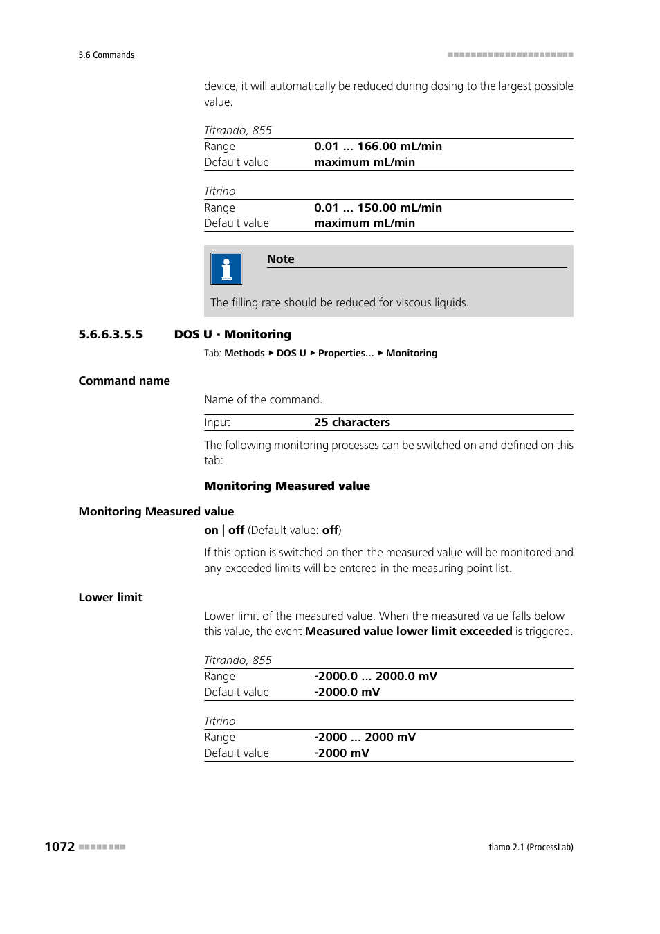 5 dos u - monitoring, Monitoring | Metrohm tiamo 2.1 (ProcessLab) User Manual | Page 1088 / 1602