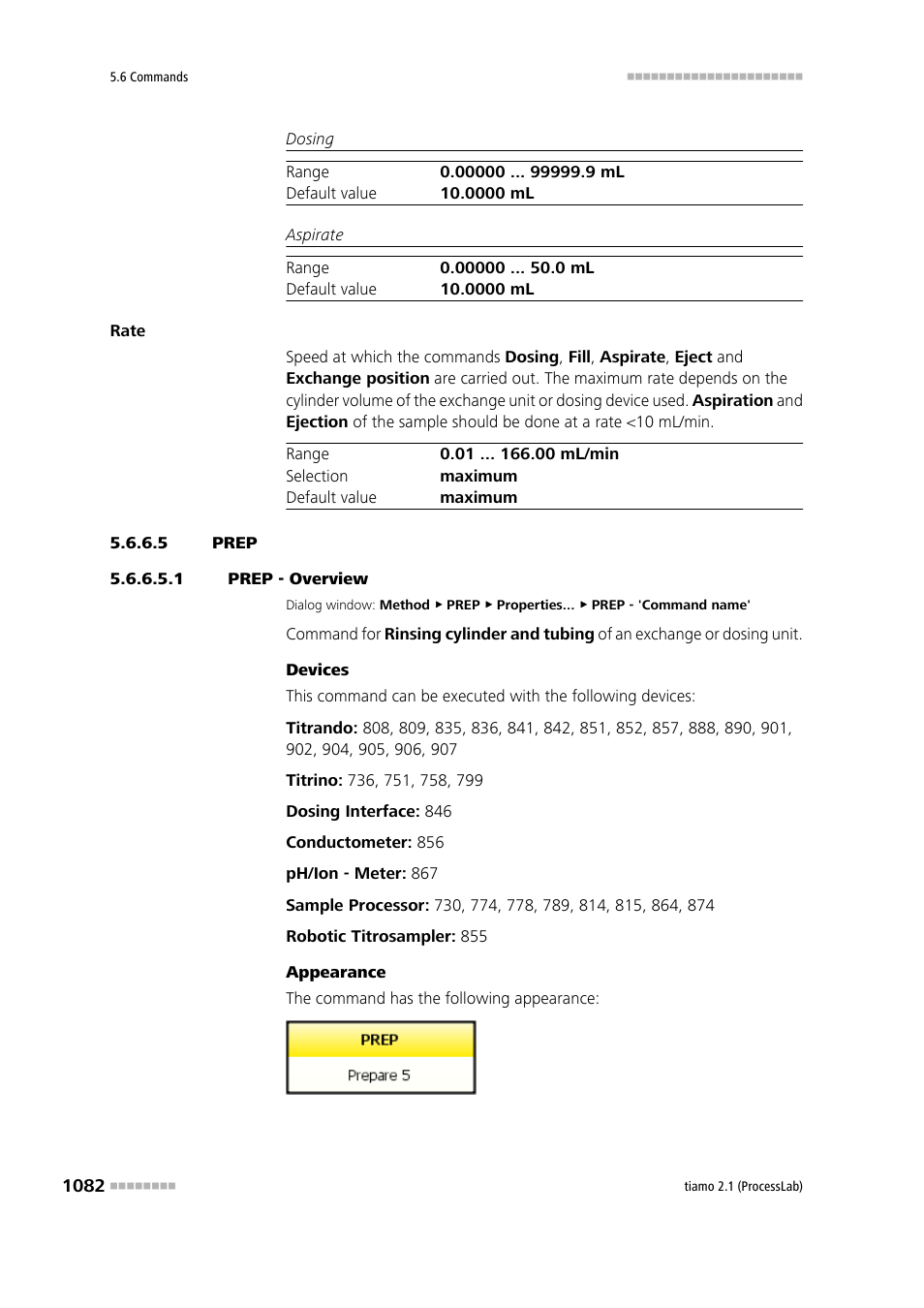 5 prep, 1 prep - overview, Prep | Metrohm tiamo 2.1 (ProcessLab) User Manual | Page 1098 / 1602