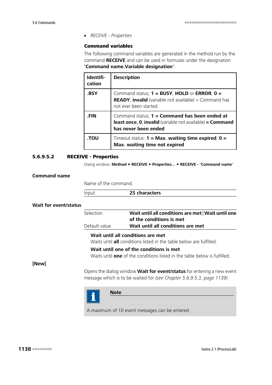 2 receive - properties | Metrohm tiamo 2.1 (ProcessLab) User Manual | Page 1154 / 1602